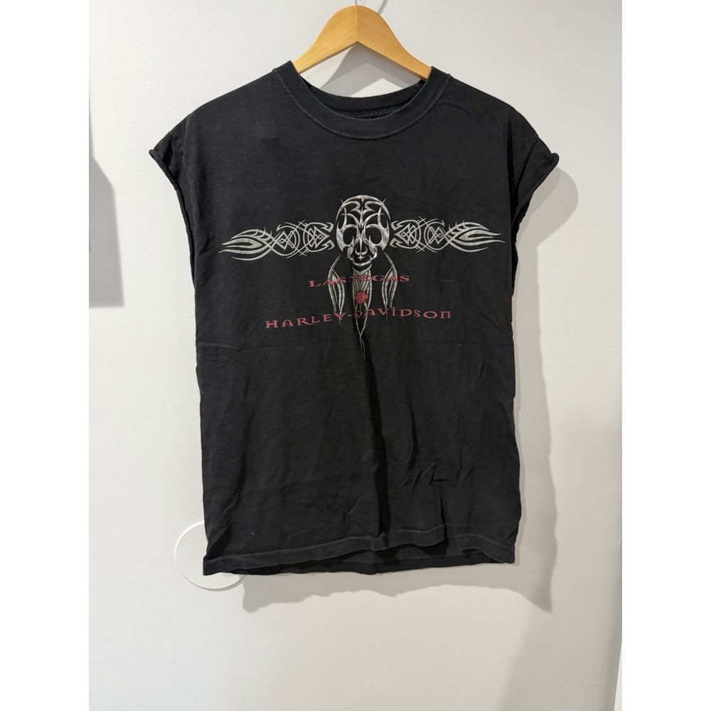 Harley Davidson T Shirt Las Vegas NV Twin Cam Motorcycle Mens Size L Black W